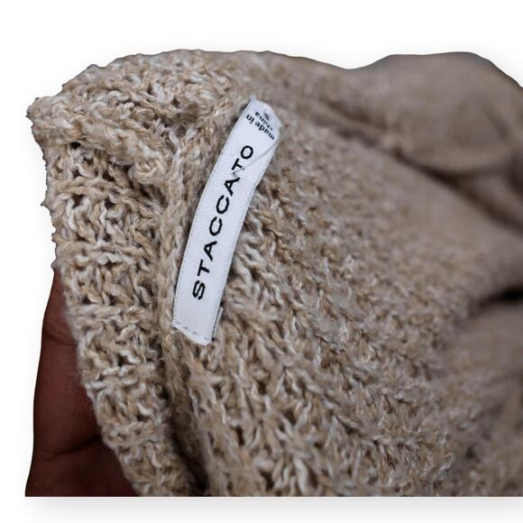 Staccato Beige Hoodie Pullover Button Sweater S - Picture 5 of 11